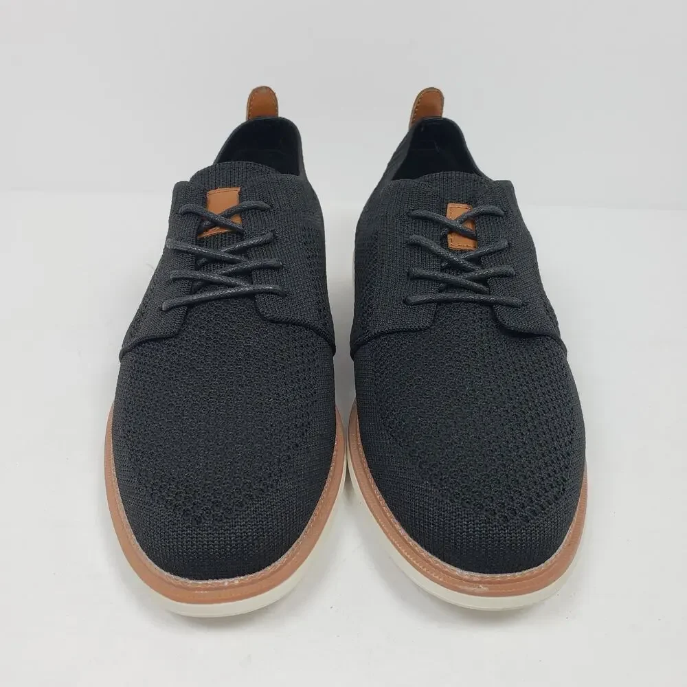 Kenneth Cole Reaction Burgess Cedric Boys Size 5Y Black Knit Dress Oxford Shoes